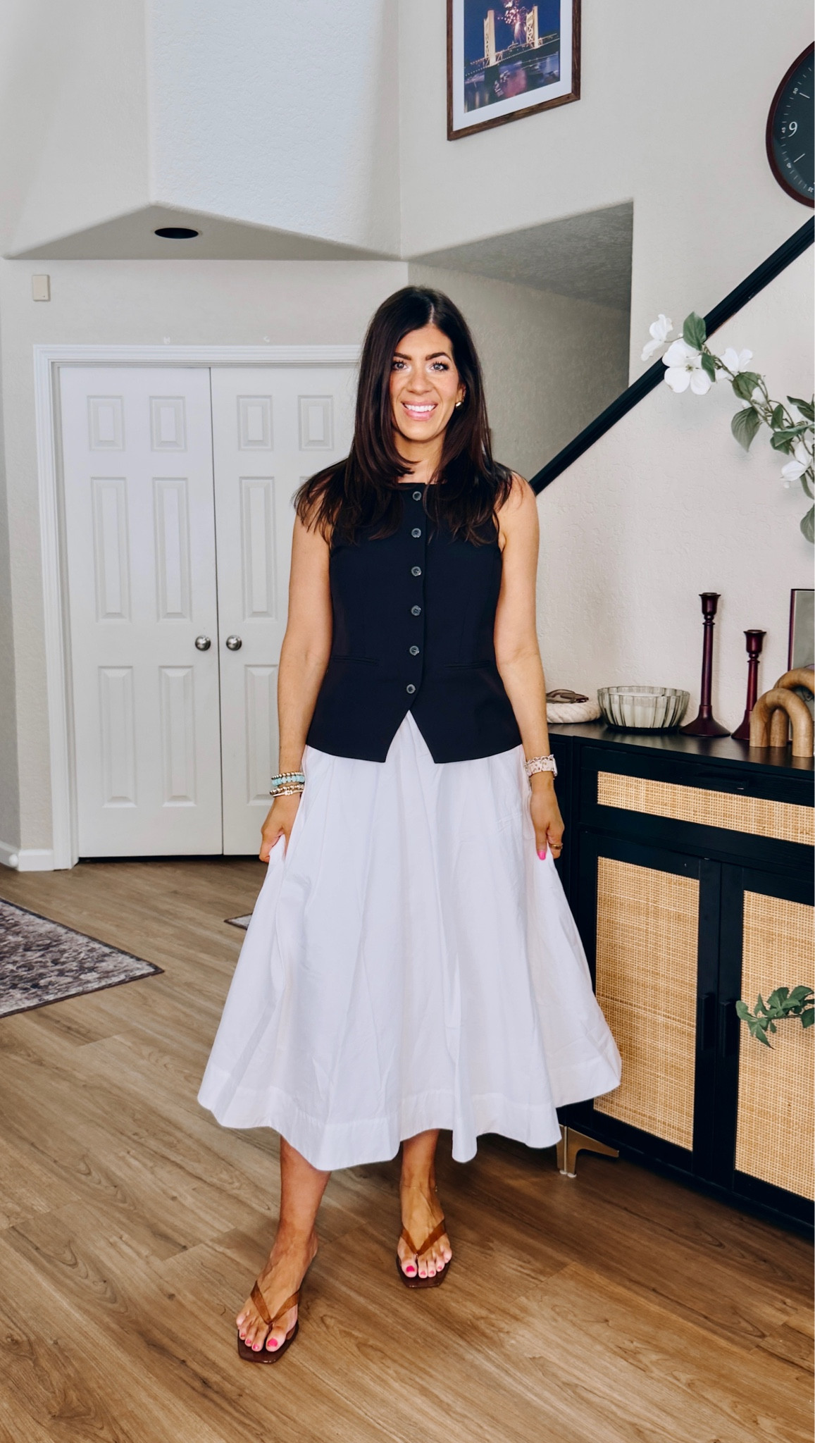 Summer workwear on sale
In a 6 vest (imo ruling loose on top)
And 8 full skirt but could size down

#LTKSaleAlert #LTKMidsize #LTKWorkwear