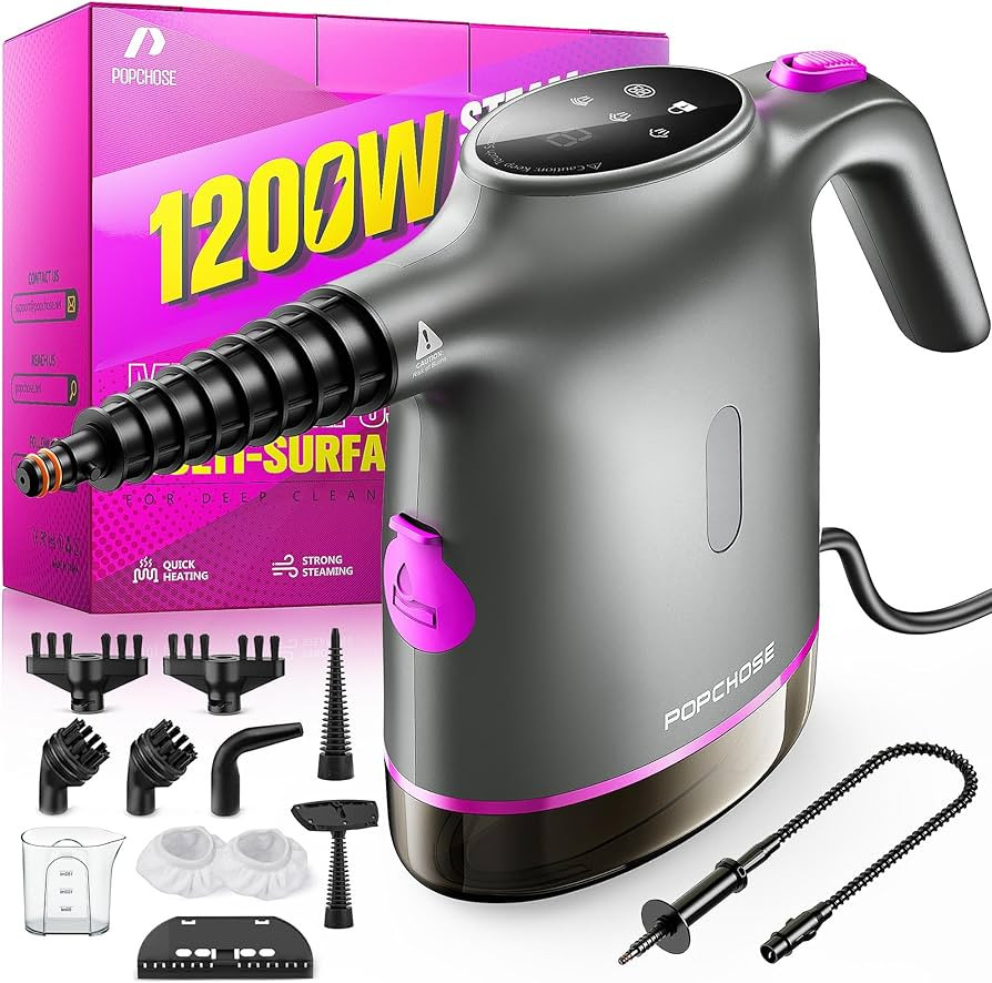 POPCHOSE Handheld Steam Cleaner for Home, Portable Pressurized Steamer for Cleaning Grout, Surfac... | Amazon (US)