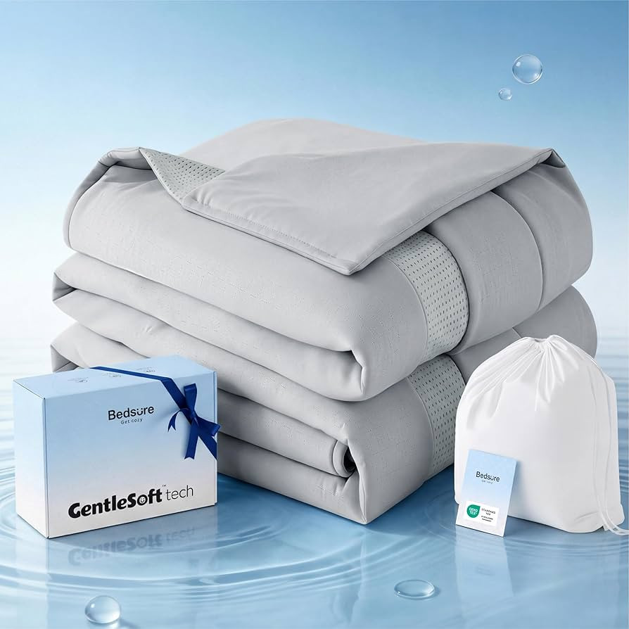 Bedsure Cooling Comforter King Size - Cooling Blankets for Hot Sleepers, Ultra-Soft Summer Comfor... | Amazon (US)