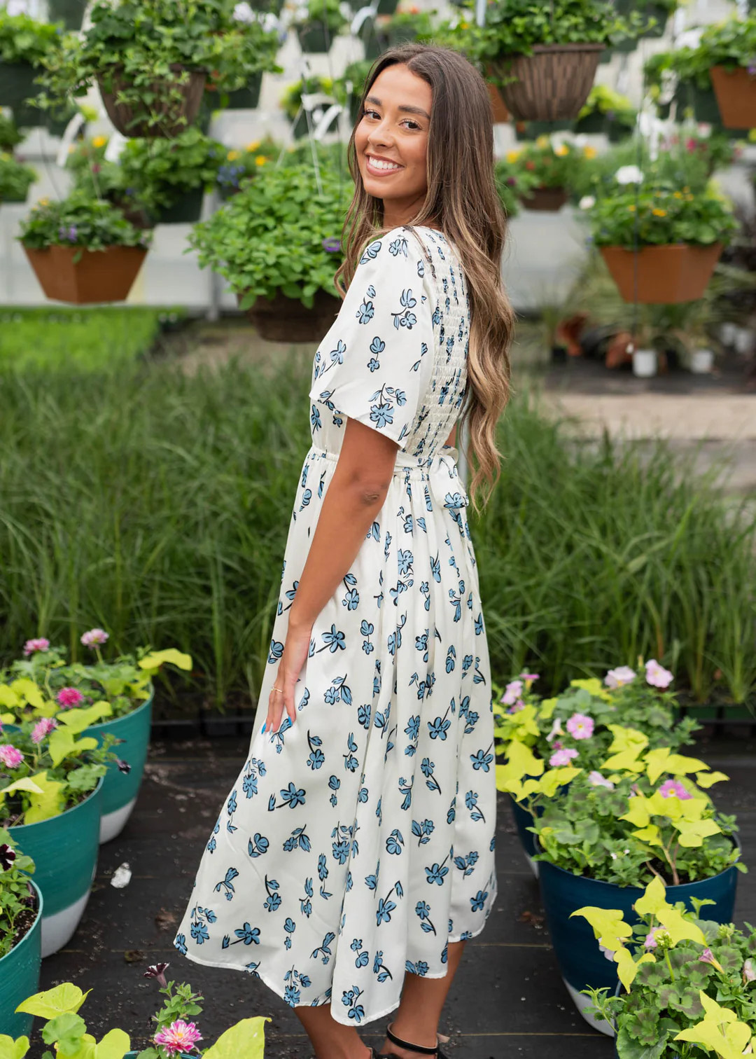 Evelyn Blue Floral Dress | My Sister's Closet Boutique