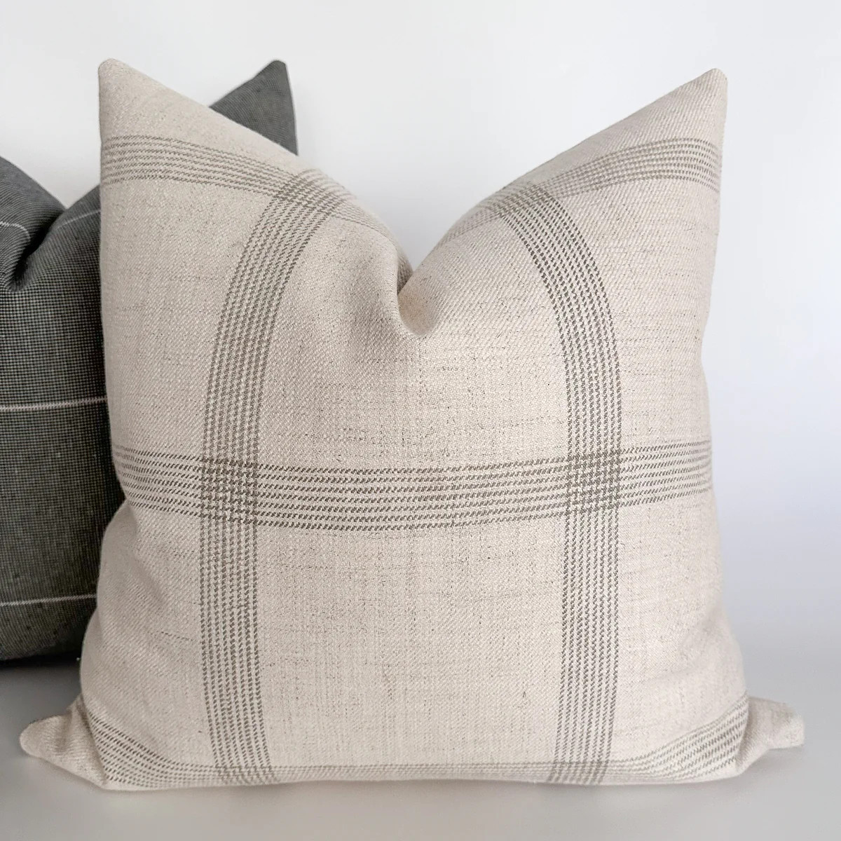Linen Windowpane Pillow Cover | Hackner Home (US)