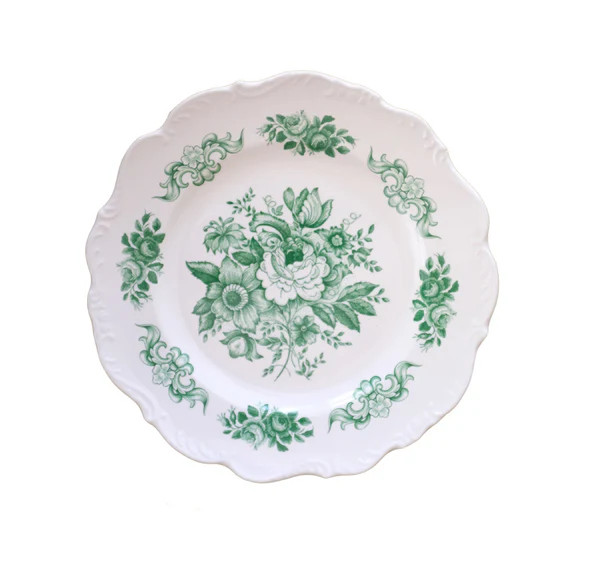 Garden Rose Melamine Plate, Green | The Avenue