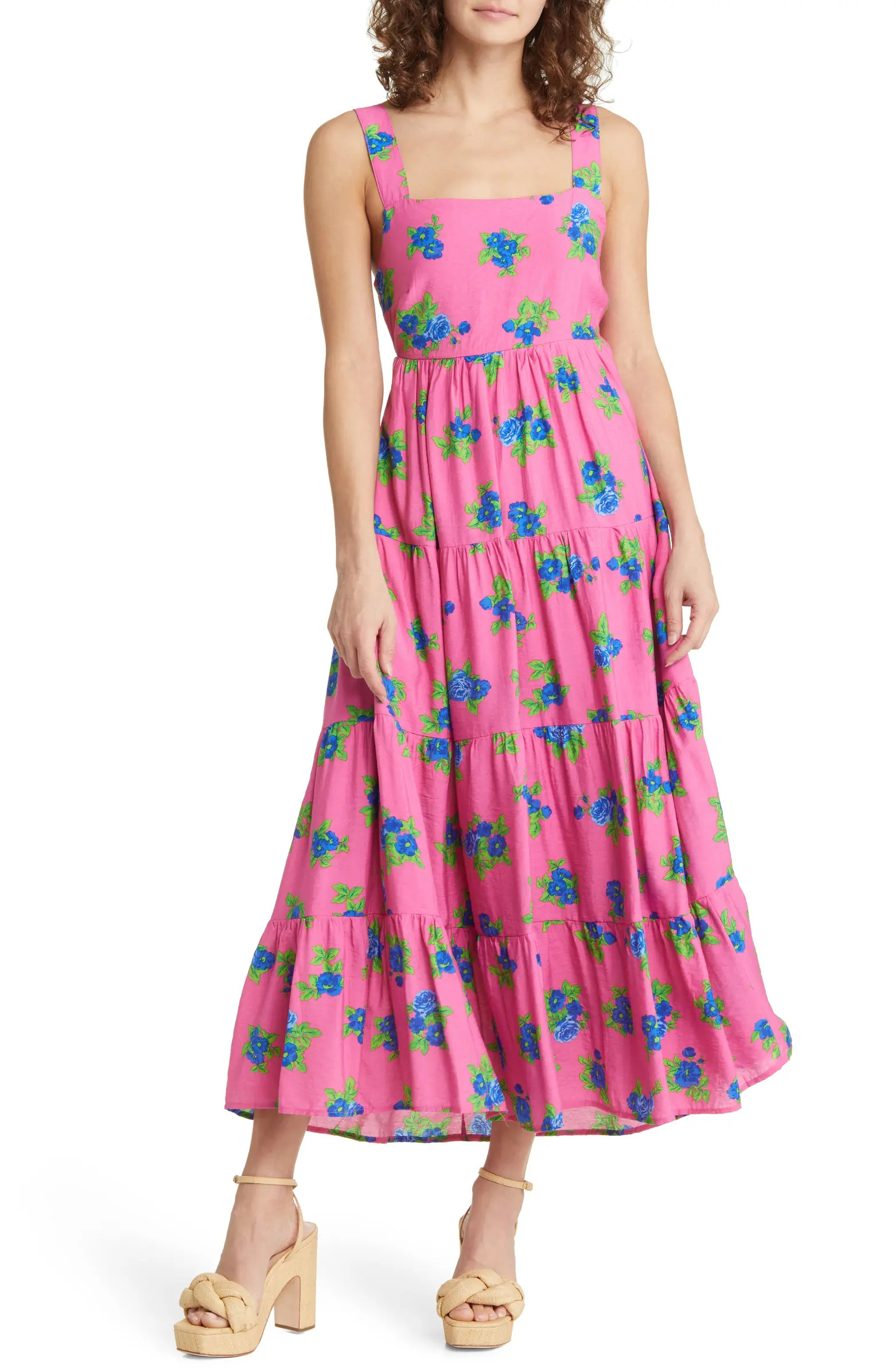 Floral Tiered Midi Sundress | Nordstrom