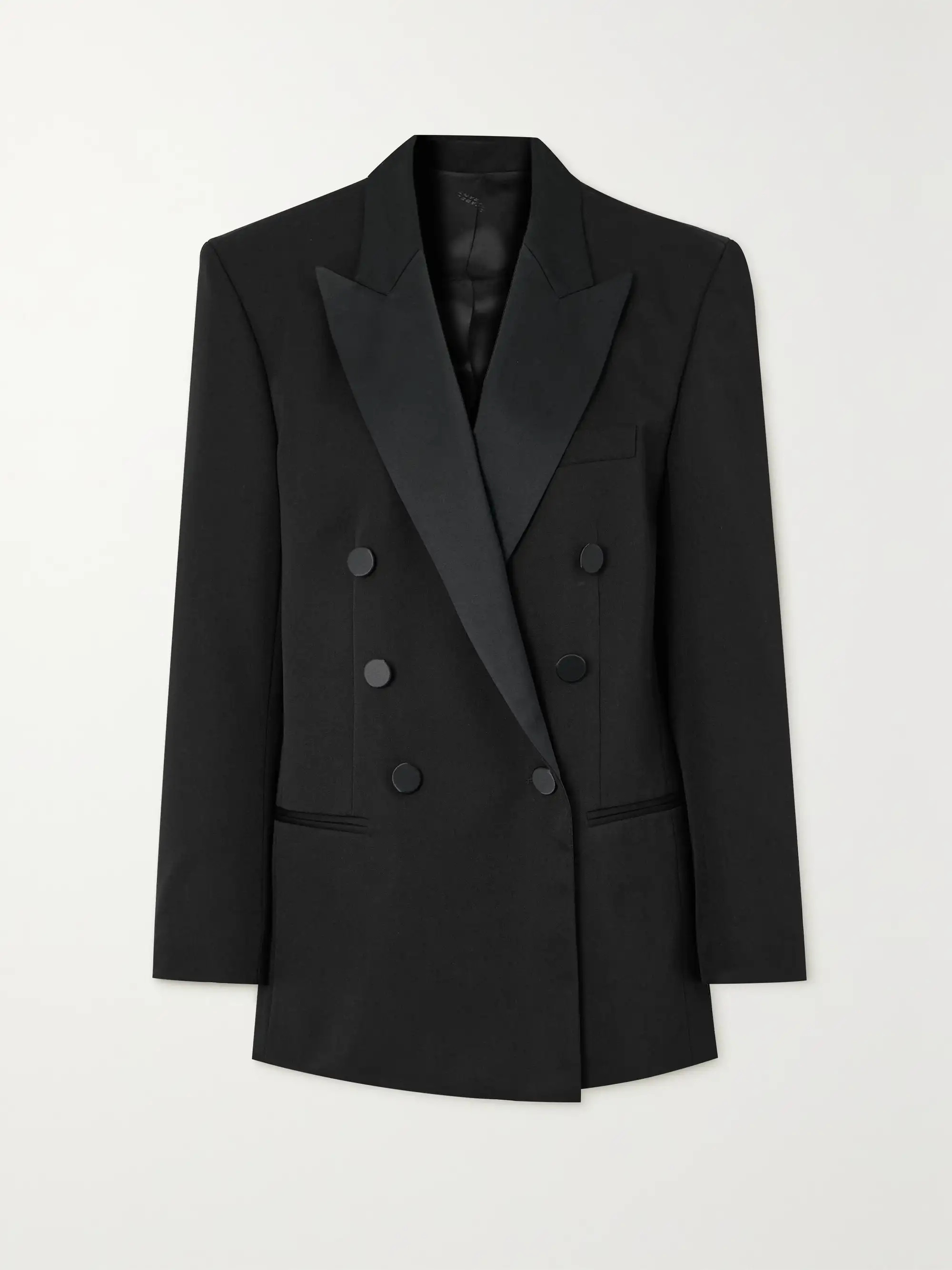 Peagan double-breasted satin-trimmed wool blazer | NET-A-PORTER (UK & EU)