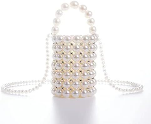 Grandxii Clutches Pearls Purses Handbag-Handmade Small Bucket Bag | Amazon (US)