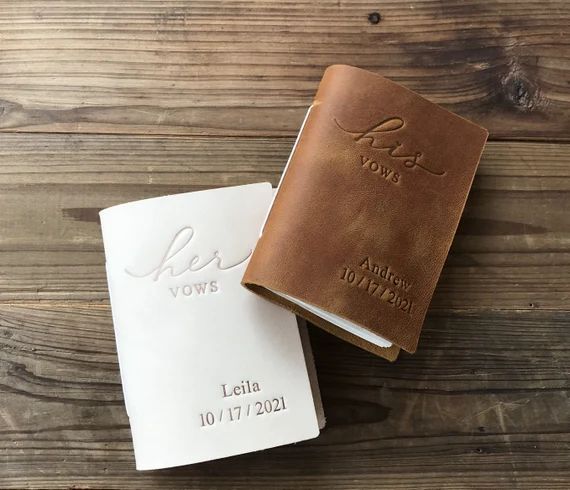 His and Her Vow Books Leather Vows Book Custom Vows Booklet | Etsy | Etsy (US)