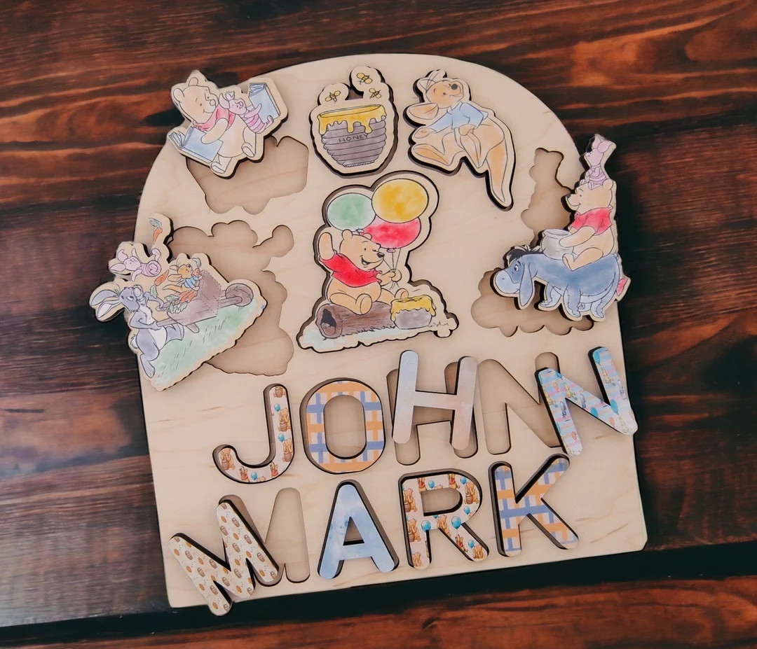 Winnie the Pooh Name Puzzle/ Pooh Party/ Wooden Name Puzzle - Etsy | Etsy (US)