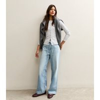 Women's Mid Blue Tie Waist Wide Leg Jeans New Look | New Look (UK)
