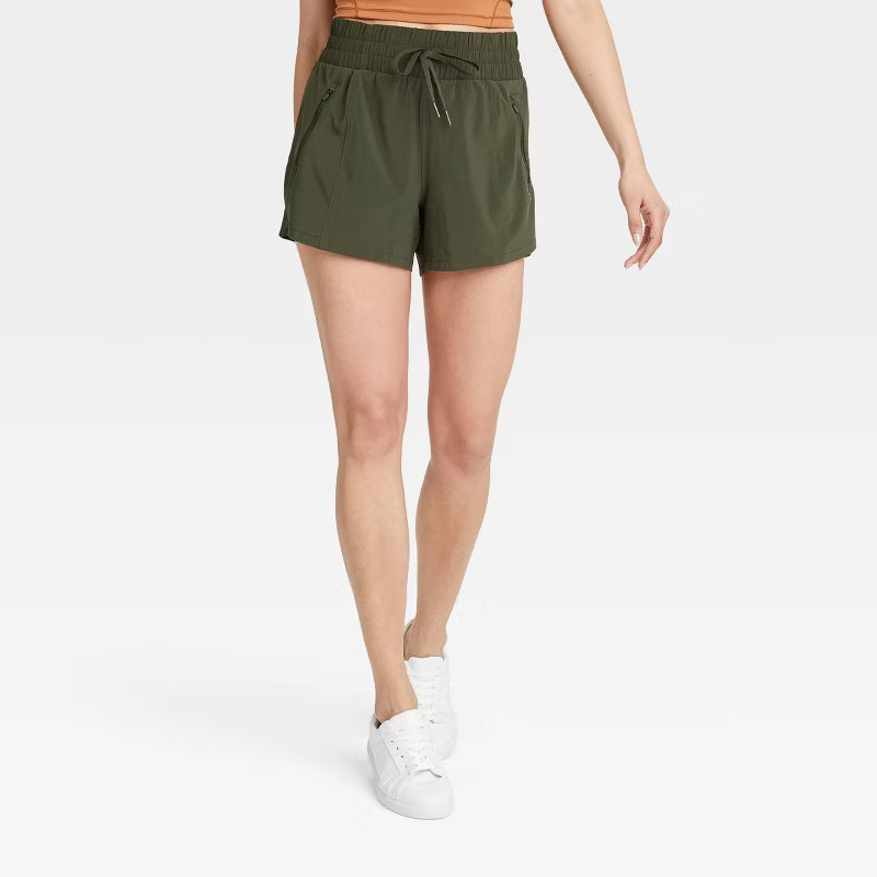 Women's Stretch Woven Mid-Rise Shorts 4" - All in Motion™ | Target