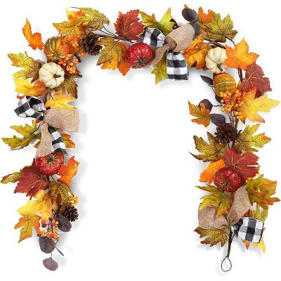 TackView Fall Garland for Mantle, 6 Ft Fall Leaves Thanksgiving Garland Decorations for Home, Autumn Pumpkin Garlands for Indoor Outdoor | Target
