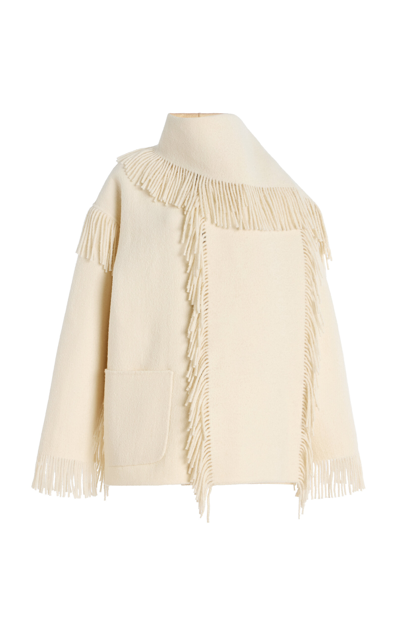Toteme - Fringed Wool Scarf Jacket - Ivory - FR 40 - Moda Operandi | Moda Operandi (Global)