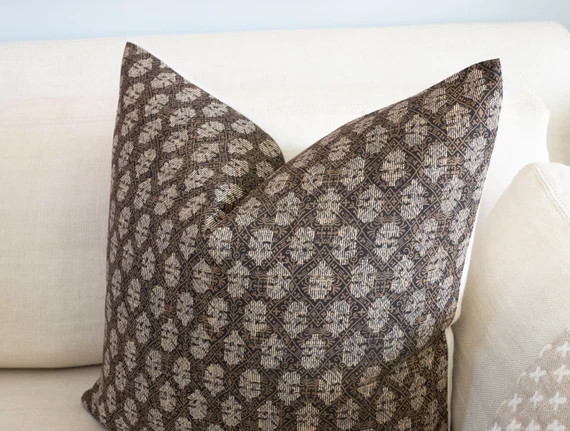 VARUN  14x20 14x36 20x20 Warm Brown Block Print Cover Moody | Etsy | Etsy (US)