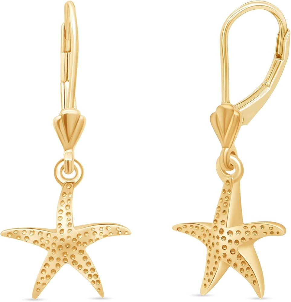 Starfish Dangle Earrings in 14k Gold Over Sterling Silver | Amazon (US)