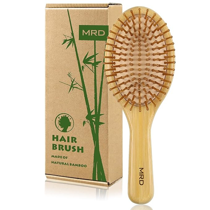 MRD Hair brush, Natural Bamboo Paddle Detangling Hairbrush, Massage Scalp Thick/Thin/Curly/Dry Ha... | Amazon (US)