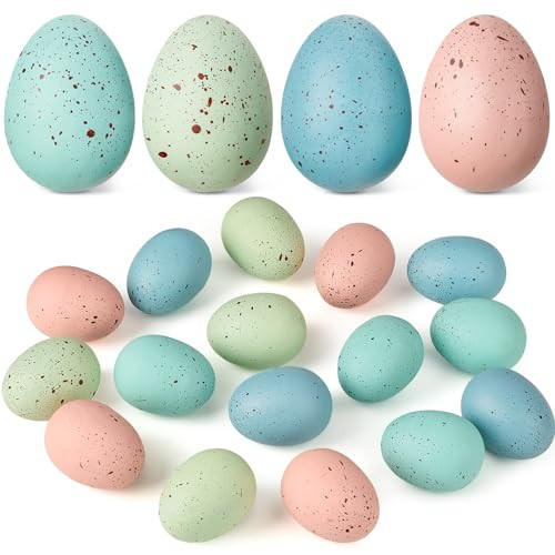 16 Pcs Easter Speckled Eggs, 2.4 Inch Colorful Plastic Faux Speckled Eggs for Vase Bowls Fillers and Spring Table Display DIY | Amazon (US)