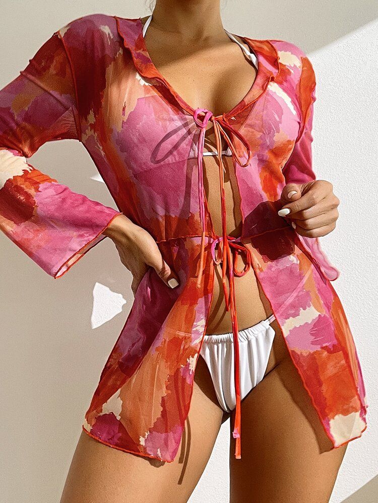 Tie Dye Mesh Kimono | SHEIN