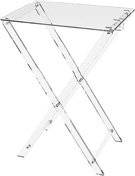TV Tray Large Acrylic Folding Tray Table Foldable End Table Furniture Modern Small Desk Space Sav... | Amazon (US)