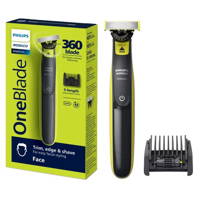 Philips Norelco OneBlade 360 Face Rechargeable Men's Electric Shaver and Trimmer - QP2724/70 | Target