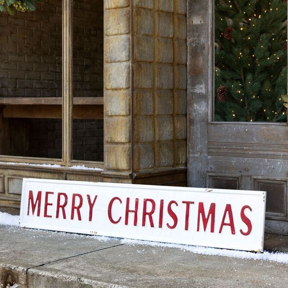 Park Hill Collection Embossed Metal Merry Christmas Sign | Target
