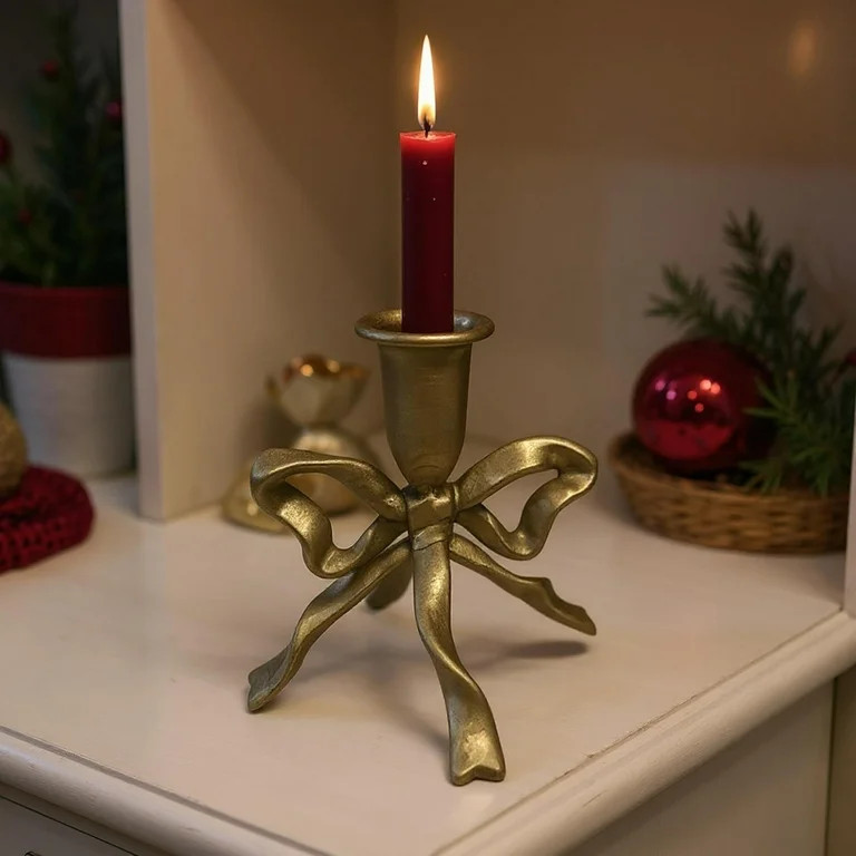 Bow Candle Holder, Bow Metal Taper Candle Holder, Modern Metal Candlestick Stand for Wedding Cent... | Walmart (US)