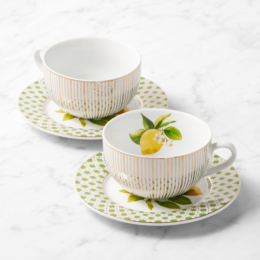 Limone Teacup and Saucers | Williams-Sonoma