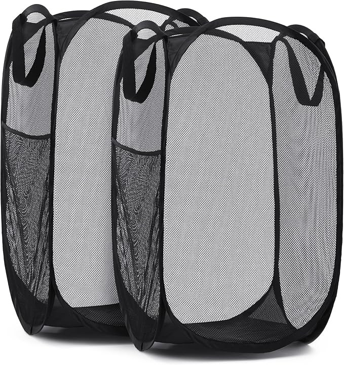 Handy Laundry Collapsible Mesh Pop Up Hamper with Wide Opening and Side Pocket – Breathable, St... | Amazon (US)