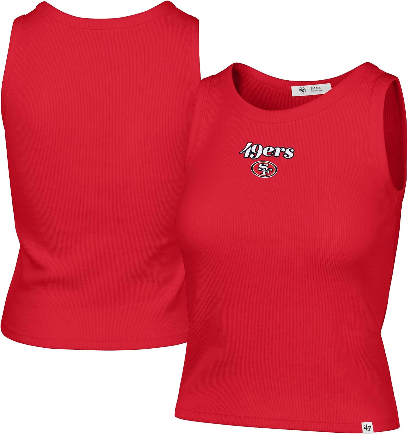 47 Women's NFL Cropped Straight Cut Ribbed Baby Tank Top | Amazon (US)