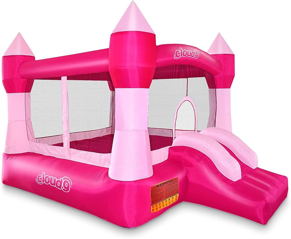 Cloud 9 Princess Bounce House with Blower, Pink Castle Inflatable Bouncer for Kids, Includes Stak... | Amazon (US)