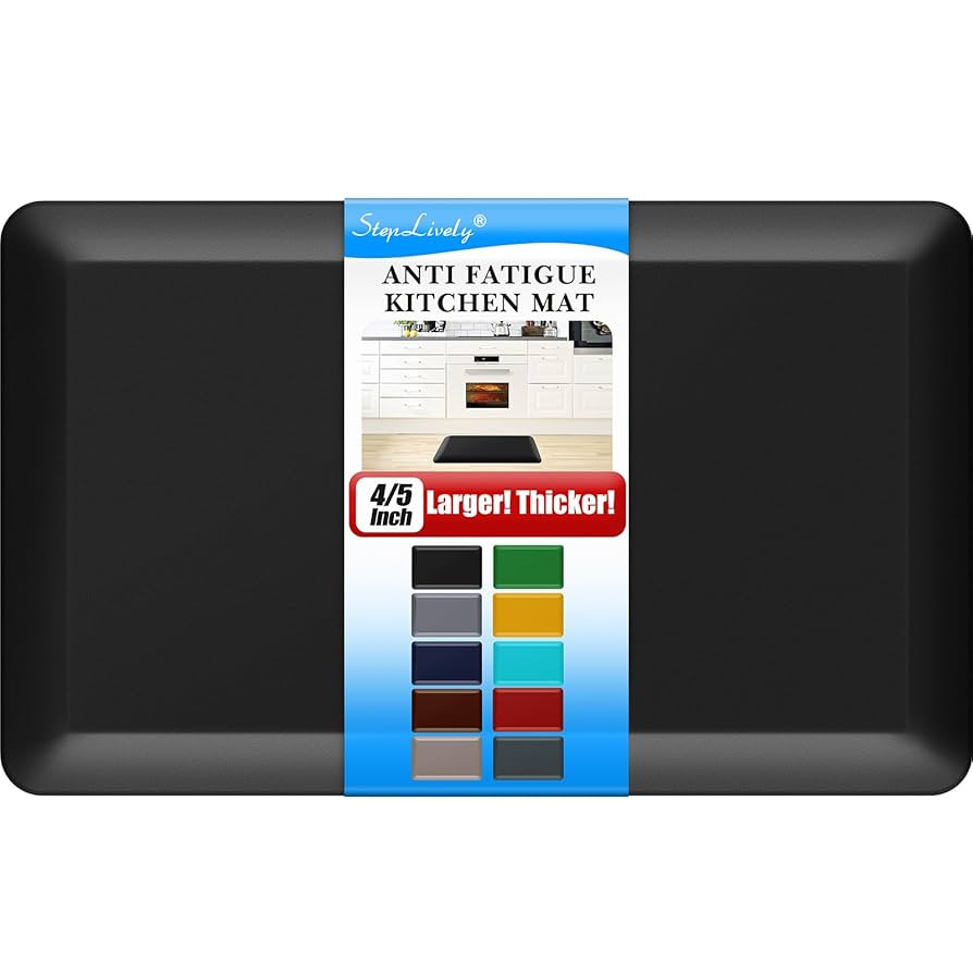 4/5 Inch Thick Kitchen Mat - Cushioned Anti Fatigue Mats for Kitchen Floor - Easy to Clean, Water... | Amazon (US)