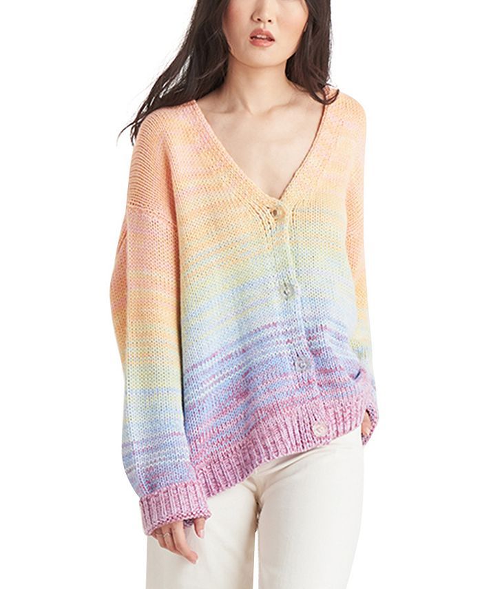 Rainbow-Print Button-Front Cardigan Sweater | Macys (US)