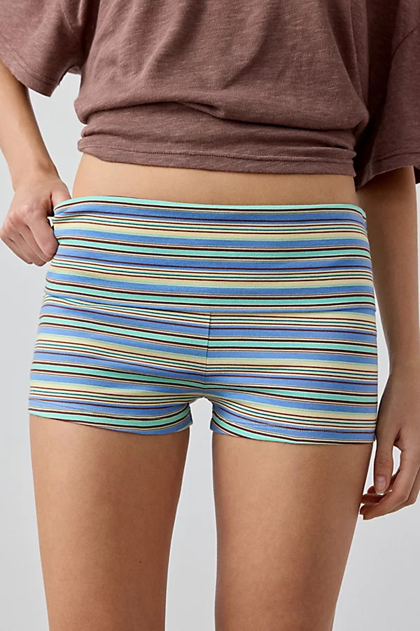 Out From Under Bec Foldover Short in Blue Gingham, Women's at Urban Outfitters | Urban Outfitters (US and RoW)