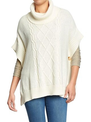 Old Navy Womens Funnel Neck Knit Ponchos Size M/L - Polar bear | Old Navy US