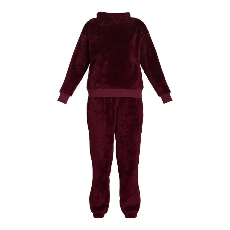 Time and Tru Women's Teddy Fleece Hoodie and Joggers Set, 2-Piece, Sizes XS- XXXL - Walmart.com | Walmart (US)