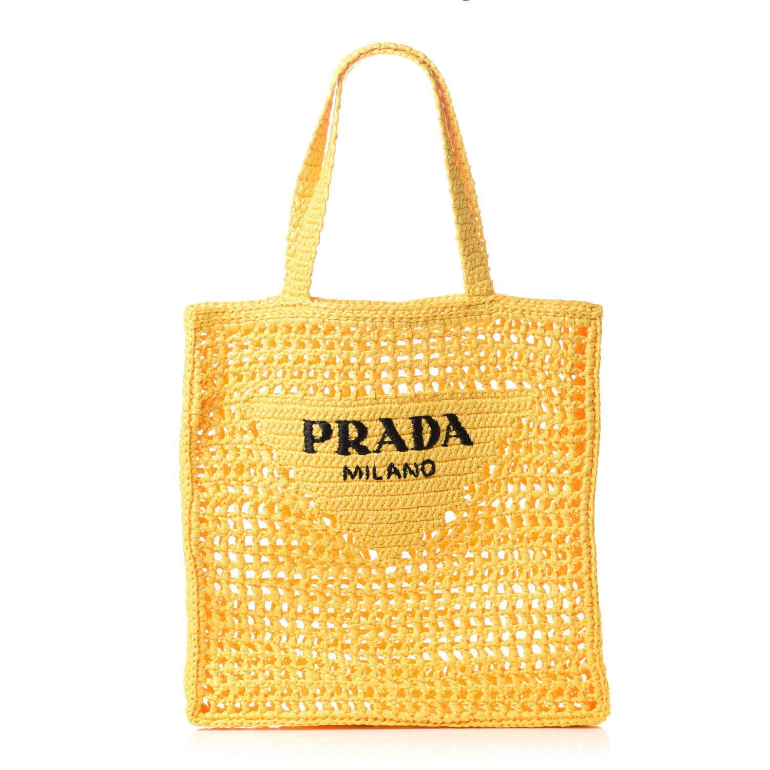 PRADA

Raffia Embroidered Logo Tote Bag Yellow | Fashionphile