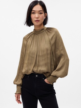 Satin Mockneck Shirt | Gap (US)