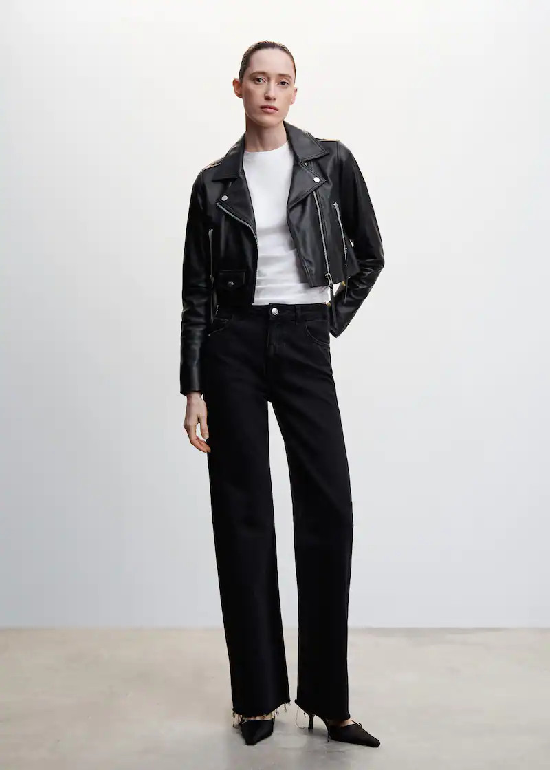 Wideleg mid-rise jeans -  Women | Mango United Kingdom | MANGO (UK)