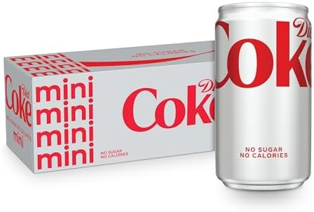 Diet Coke Soda Soft Drink Fridge Pack Mini Cans, 7.5 fl oz, 10 Pack | Amazon (US)