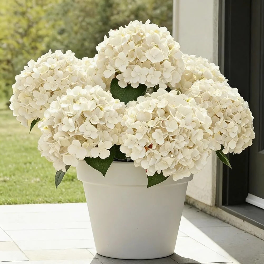 UV Resistant Artificial Hydrangeas, 6 Bundles with 30 Heads Faux Silk Flowers for Outdoor Garden ... | Walmart (US)