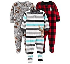 Simple Joys by Carter's Toddlers and Baby Boys' Loose-Fit Flame Resistant Fleece Footed Pajamas, ... | Amazon (US)