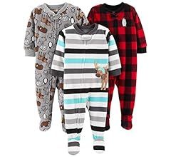Simple Joys by Carter's Toddlers and Baby Boys' Loose-Fit Flame Resistant Fleece Footed Pajamas, ... | Amazon (US)