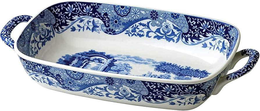Spode Blue Italian Collection Baking Dish with Handles | Oven to Table Lasagna Dish | Handled Ser... | Amazon (US)