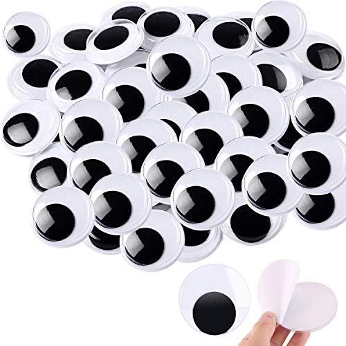 100 Pieces Wiggle Eyes, 1.2 inch Googly Eyes with self Adhesive Round Plastic for Crafts Making a... | Amazon (US)