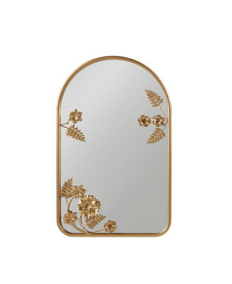 Adaline 16" x 26" x 2" Arched Metal Floral Wall Mirror | Macy's