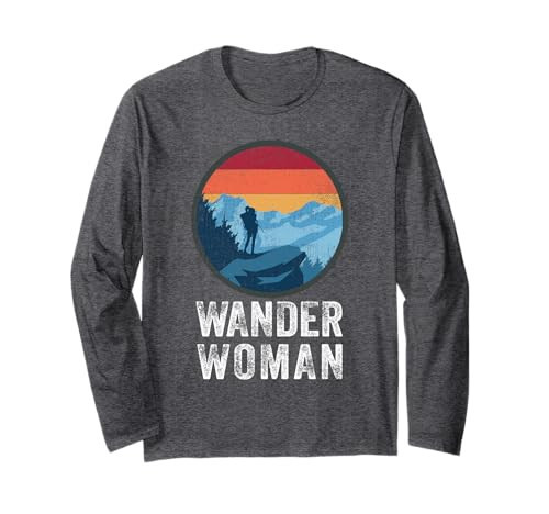 Wander Woman Vintage Take A Hike Hiking Girls Outdoor Funny Long Sleeve T-Shirt | Amazon (US)