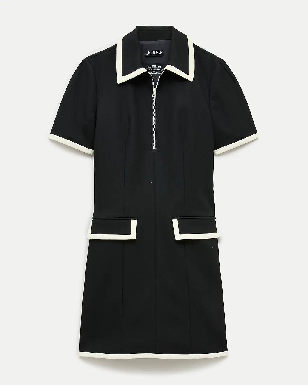 Parc dress in contrast-trim four-season stretch | J. Crew US