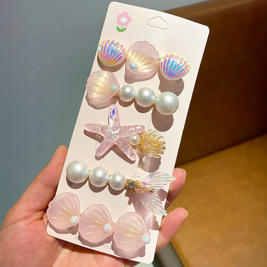 5 Pcs Starfish Seashell Hair Clips Mermaid Costume Pearl Beach Ocean Hair Accessories Women and G... | Amazon (US)