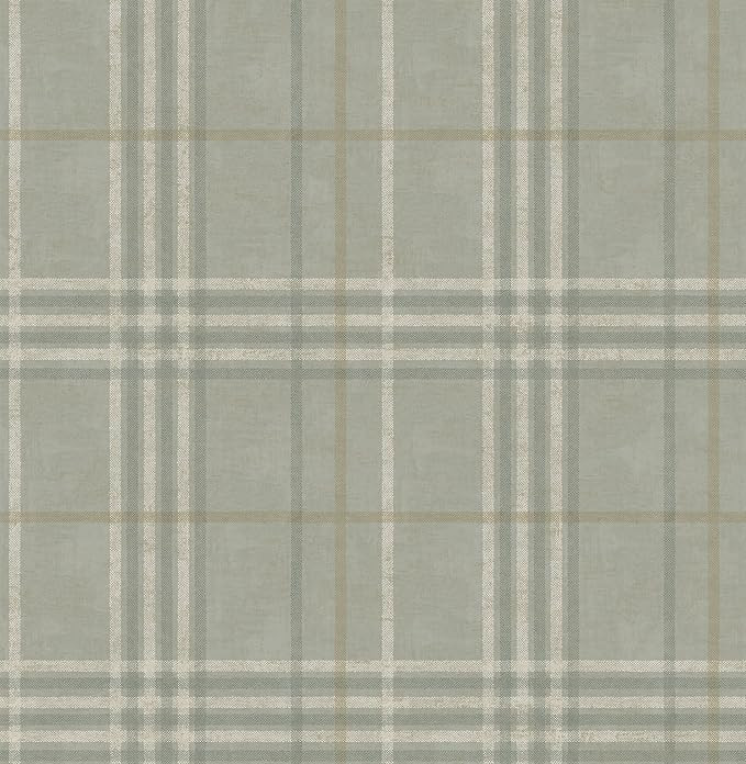 Chesapeake 3114-003316 Rockefeller Plaid Wallpaper Sage | Amazon (US)