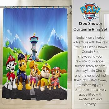 Franco Nickelodeon Paw Patrol 13 Piece Shower Curtain and Ring Set, (100% Officially Licensed Pro... | Amazon (US)