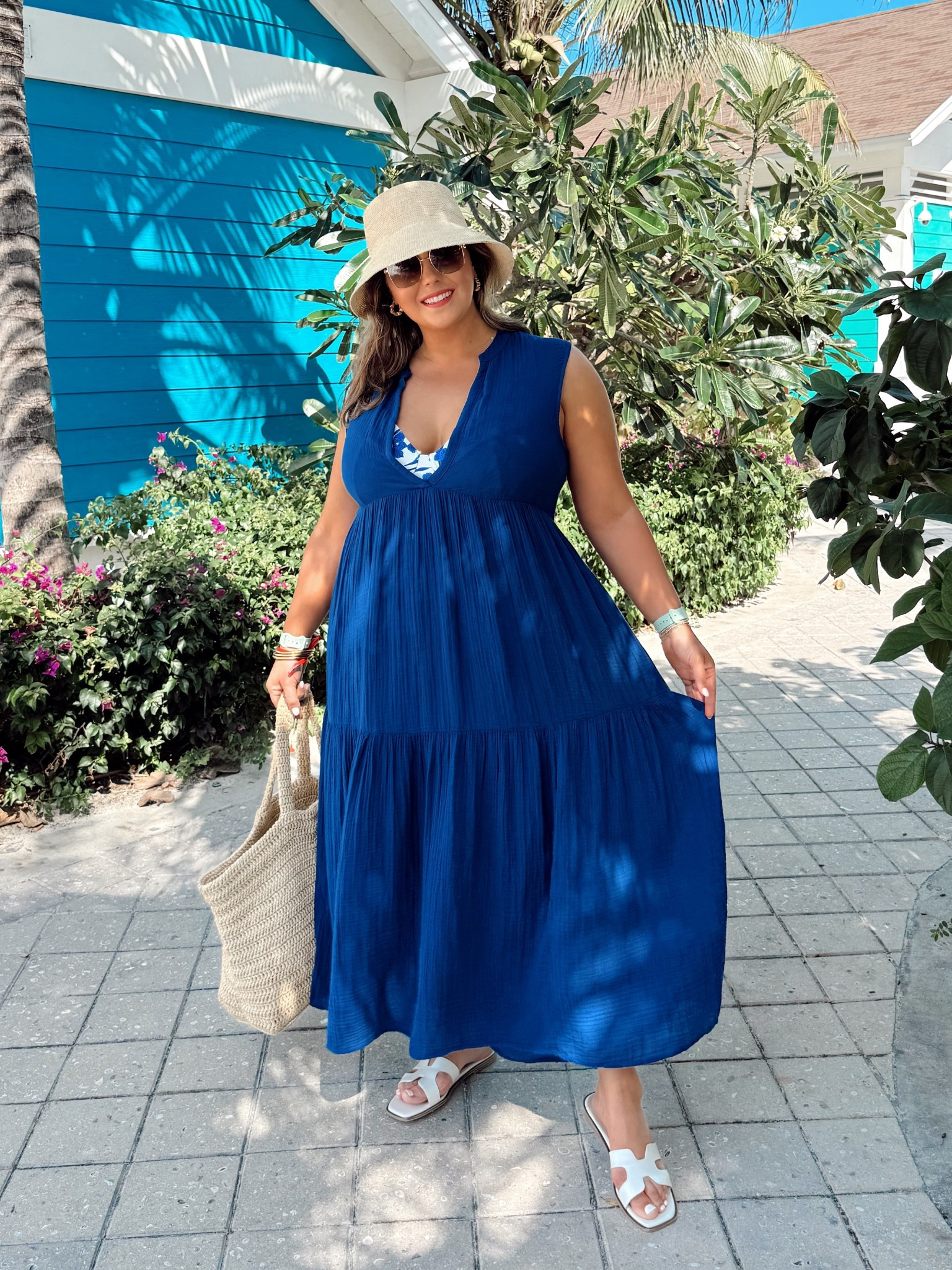 Summer outfit, 4th of July outfit, July 4th outfit, vacation outfit, wearing size XL in dress, 2X in swimsuit. Use CARALYNM at Cakes Body. My favorite summer hat is on sale during the Summer Edit Sale! 

#LTKSummerEdit #LTKMidsize #LTKSwim