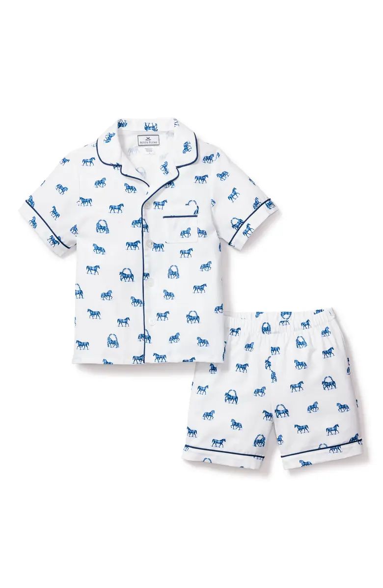 Kids' Horse Print Two-Piece Short Pajamas | Nordstrom